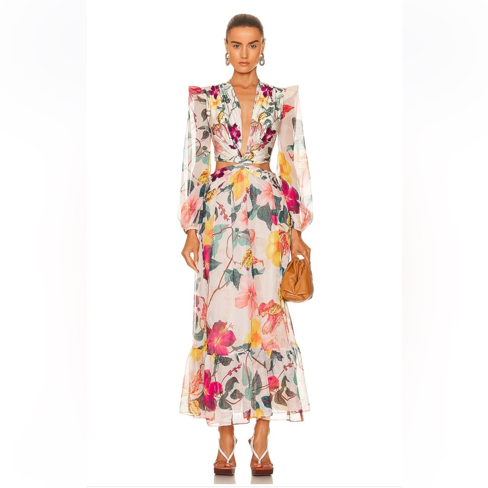 PatBO Hibiscus Cut Out Maxi Dress - Excellent Condition